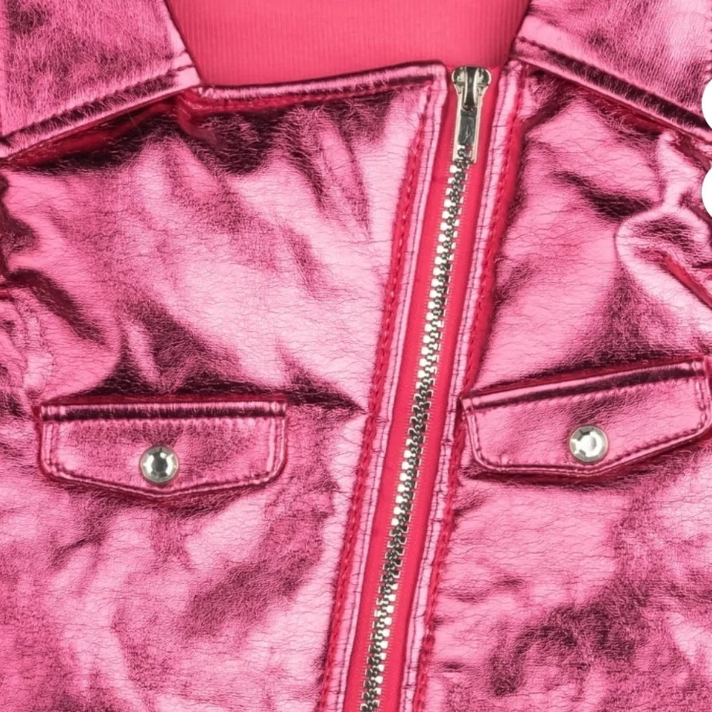 NWT Doggy Parton metallic Moto dog jacket S